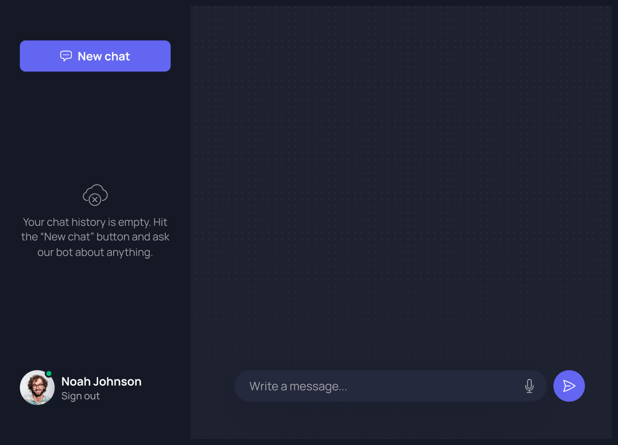 Chat bot UI window